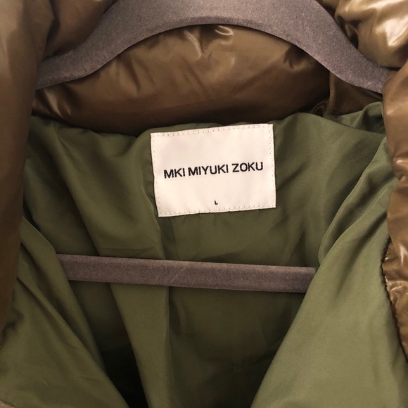 Man Stylistic Olive Extra Puffer Jacket M - Picture 3 of 5